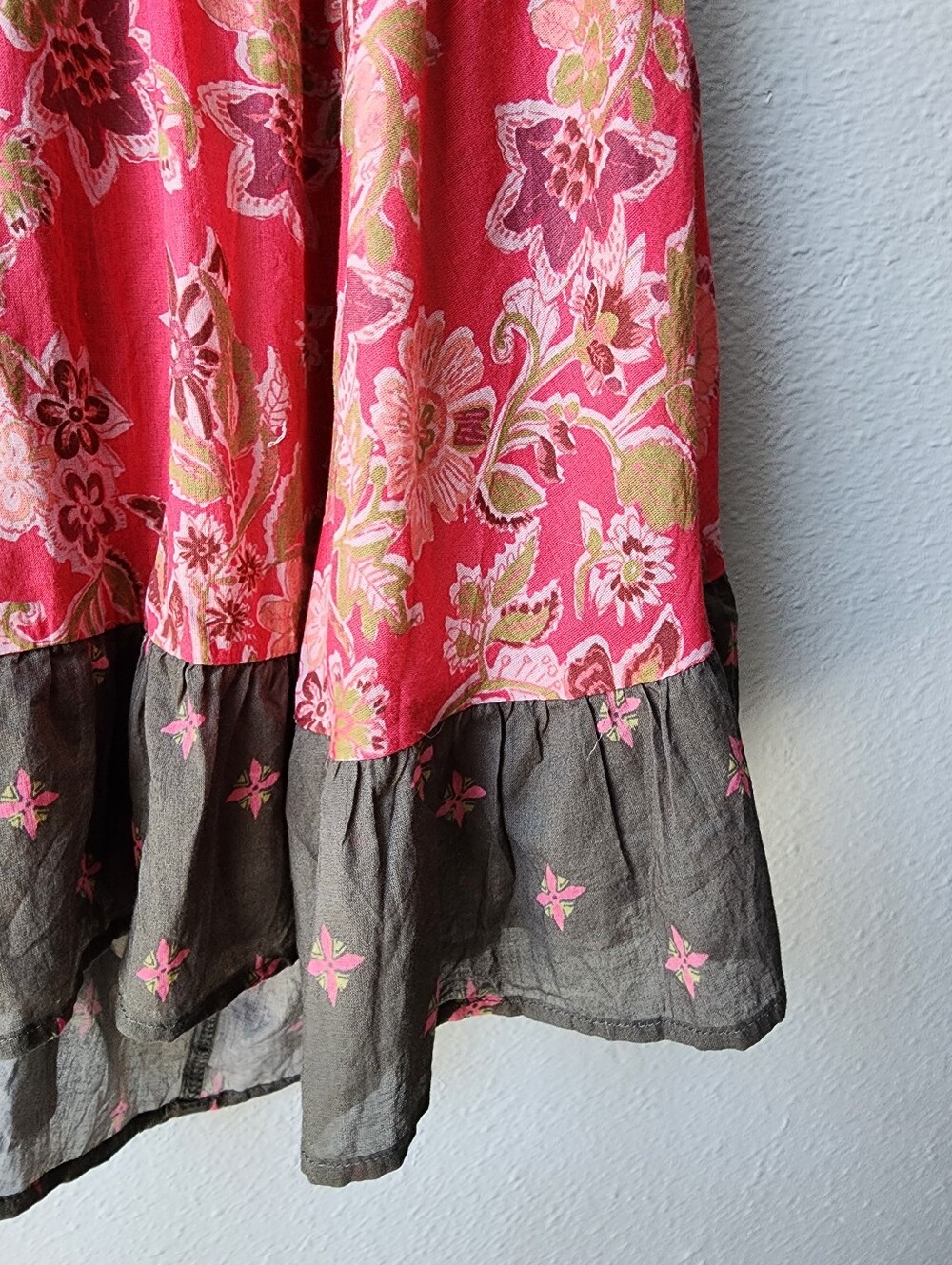 Free People Agnes Printed Mini Dress Size Medium In Pink Combo - Picture 4 of 9